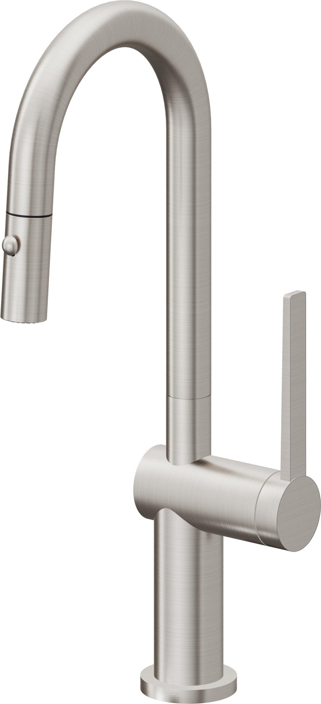 California Faucets La Spezia Llave de Bar/Preparacion Extraible Contemporanea con Rociador de Boton - Acero Inoxidable Ultra