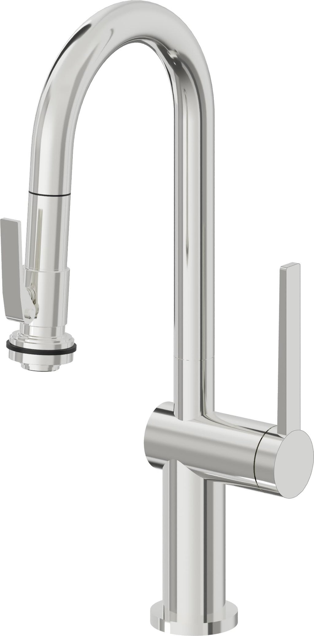 California Faucets La Spezia Llave de Bar/Preparacion Extraible Contemporanea con Rociador de Apretar - Cromo Pulido