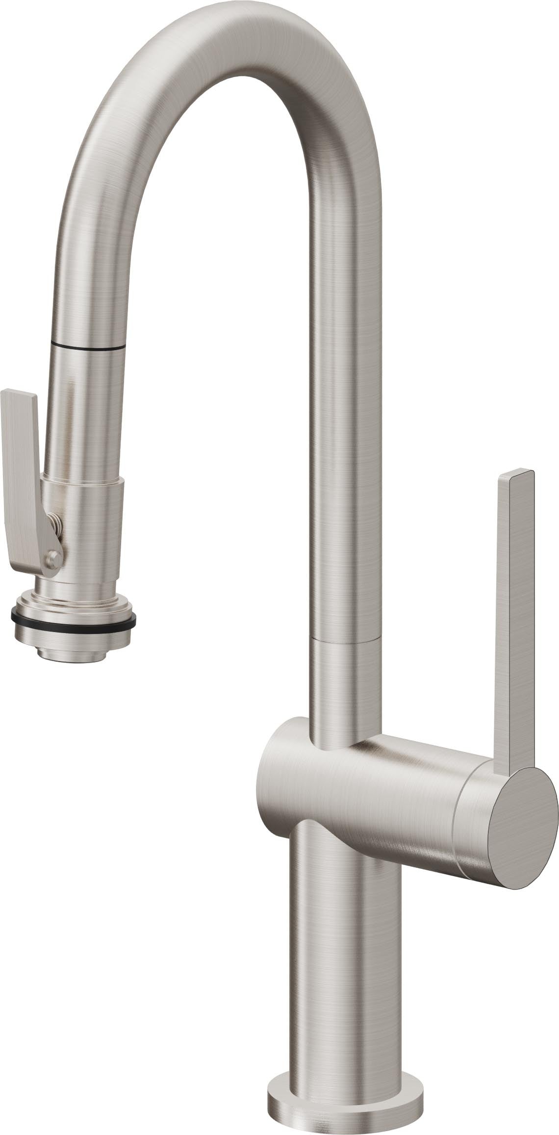 California Faucets La Spezia Llave de Bar/Preparacion Extraible Contemporanea con Rociador de Apretar - Acero Inoxidable Ultra