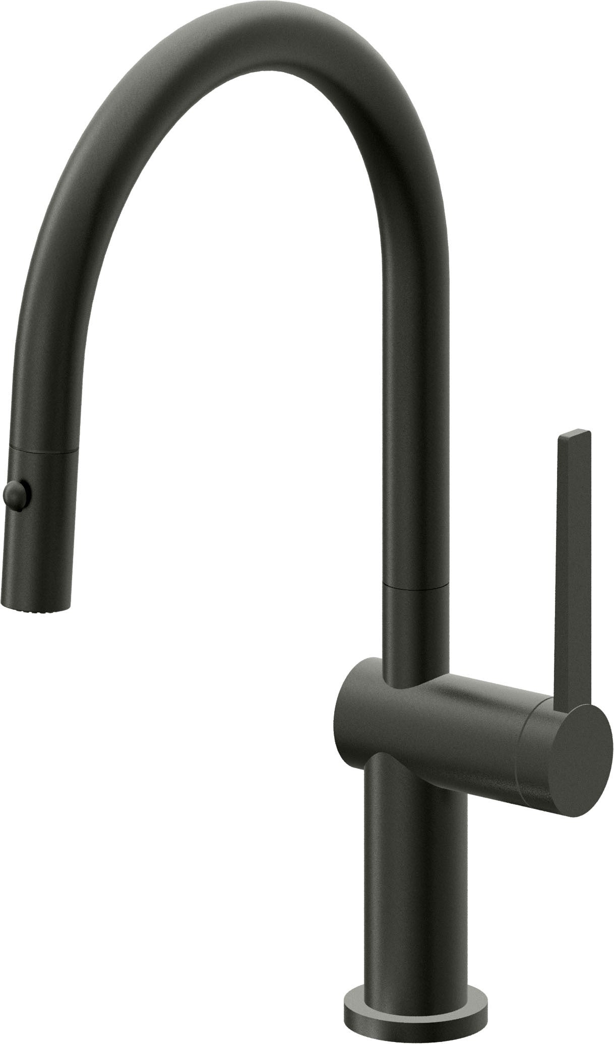 California Faucets La Spezia Llave de Cocina Extraible Contemporanea con Rociador de Boton - Pico Bajo en Arco - Bronce Bella Terra