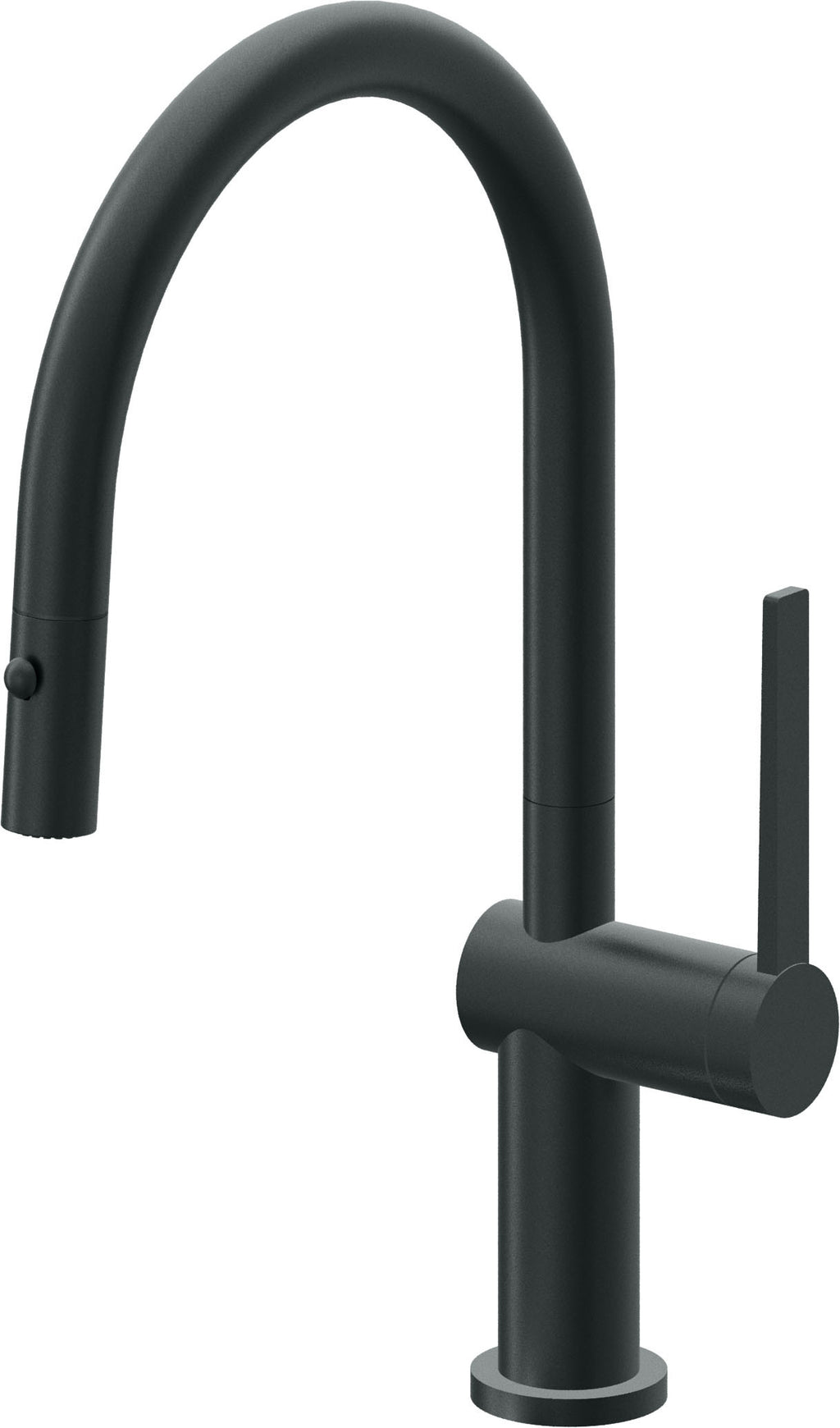 California Faucets La Spezia Llave de Cocina Extraible Contemporanea con Rociador de Boton - Pico Bajo en Arco - Carbón