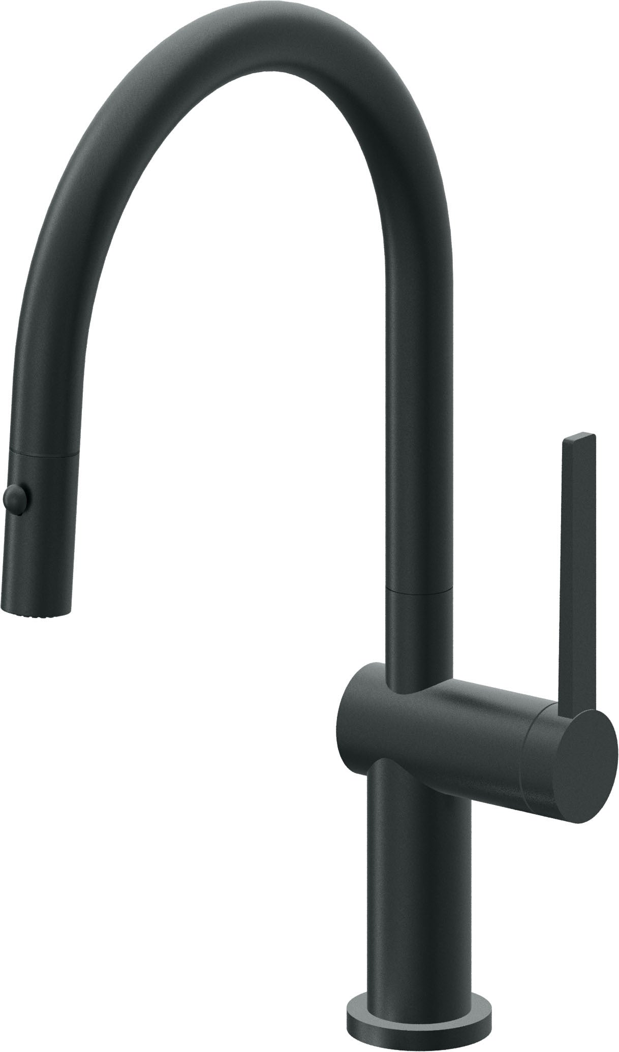 California Faucets La Spezia Llave de Cocina Extraible Contemporanea con Rociador de Boton - Pico Bajo en Arco - Carbón