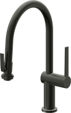 California Faucets La Spezia Llave de Cocina Extraible Contemporanea con Rociador de Apretar - Pico Bajo en Arco - Bronce Bella Terra