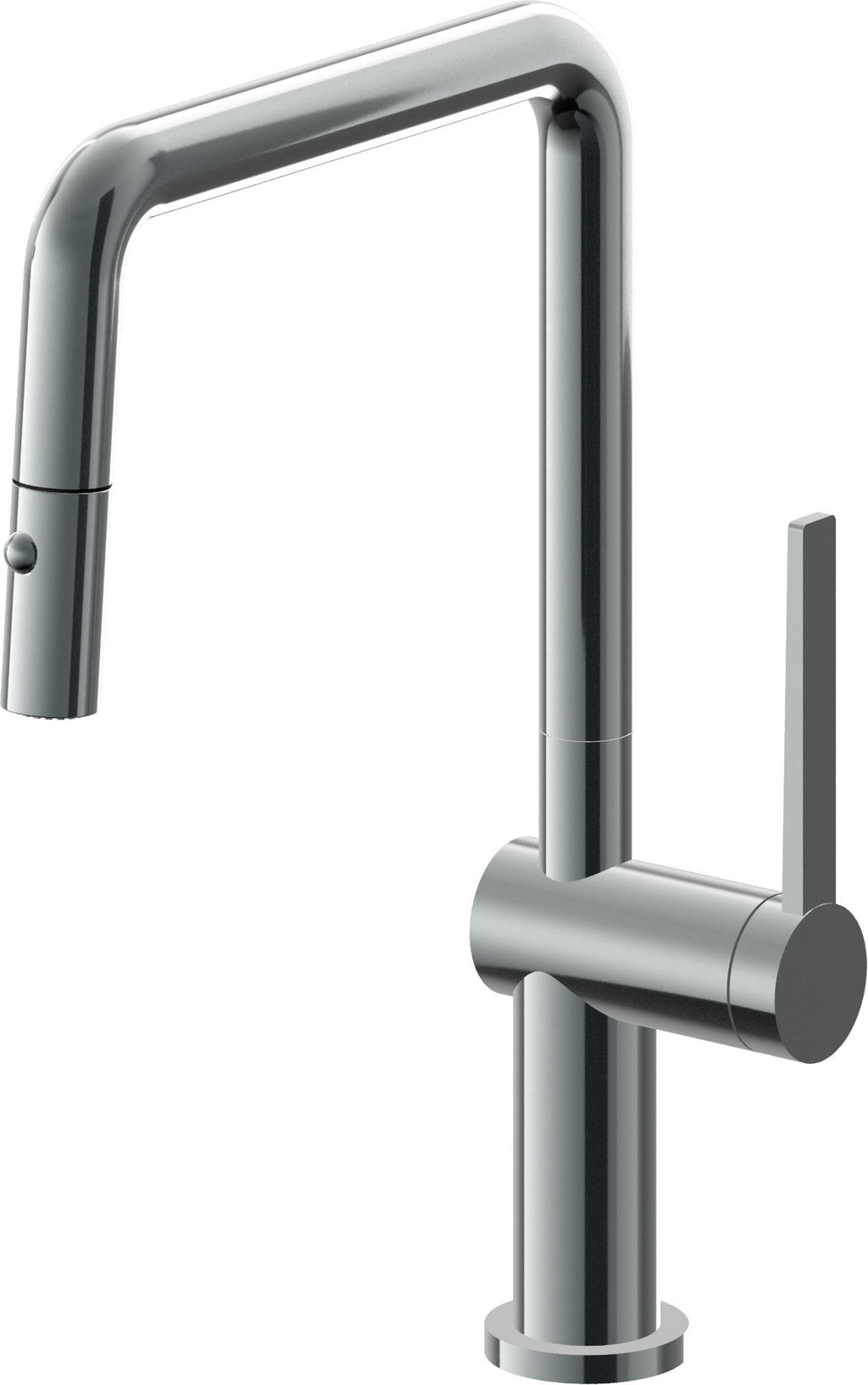 California Faucets La Spezia Llave de Cocina Extraible Contemporanea con Rociador de Boton - Pico Cuadruple - Níquel Negro
