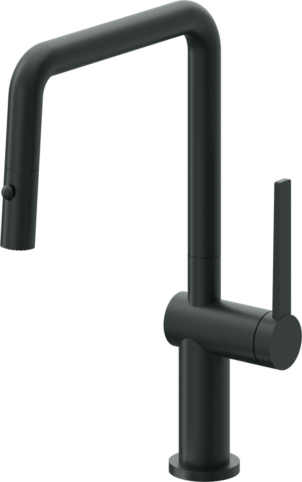 California Faucets La Spezia Llave de Cocina Extraible Contemporanea con Rociador de Boton - Pico Cuadruple - Carbón
