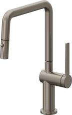 California Faucets La Spezia Llave de Cocina Extraible Contemporanea con Rociador de Boton - Pico Cuadruple - Grafito