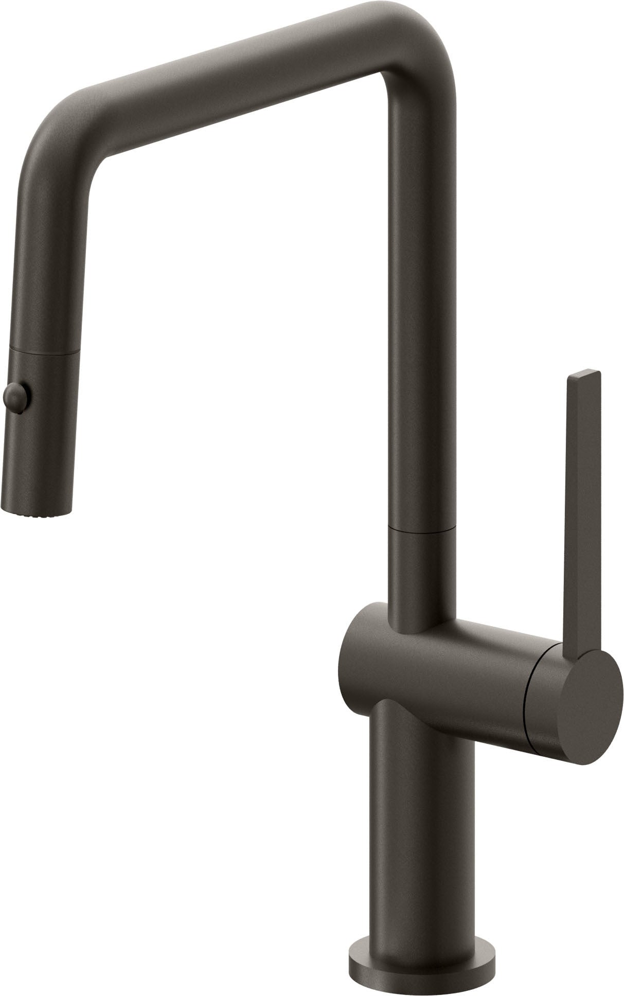 California Faucets La Spezia Llave de Cocina Extraible Contemporanea con Rociador de Boton - Pico Cuadruple - Bronce Oscuro