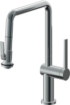 California Faucets La Spezia Llave de Cocina Extraible Contemporanea con Rociador de Apretar - Pico Cuadruple - Níquel Negro