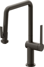 California Faucets La Spezia Llave de Cocina Extraible Contemporanea con Rociador de Apretar - Pico Cuadruple - Bronce Oscuro