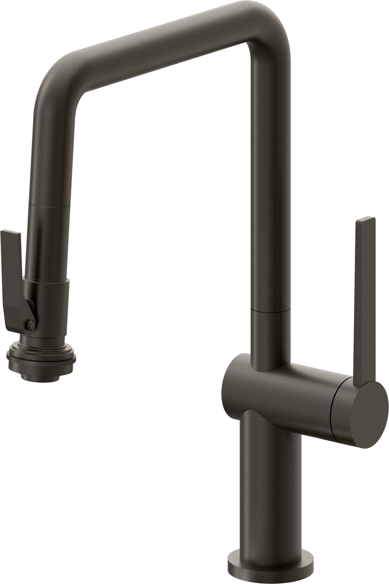 California Faucets La Spezia Llave de Cocina Extraible Contemporanea con Rociador de Apretar - Pico Cuadruple - Bronce Oscuro