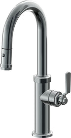 California Faucets Descanso Works Llave de Bar/Preparacion Extraible Industrial con Rociador de Boton - Níquel Negro