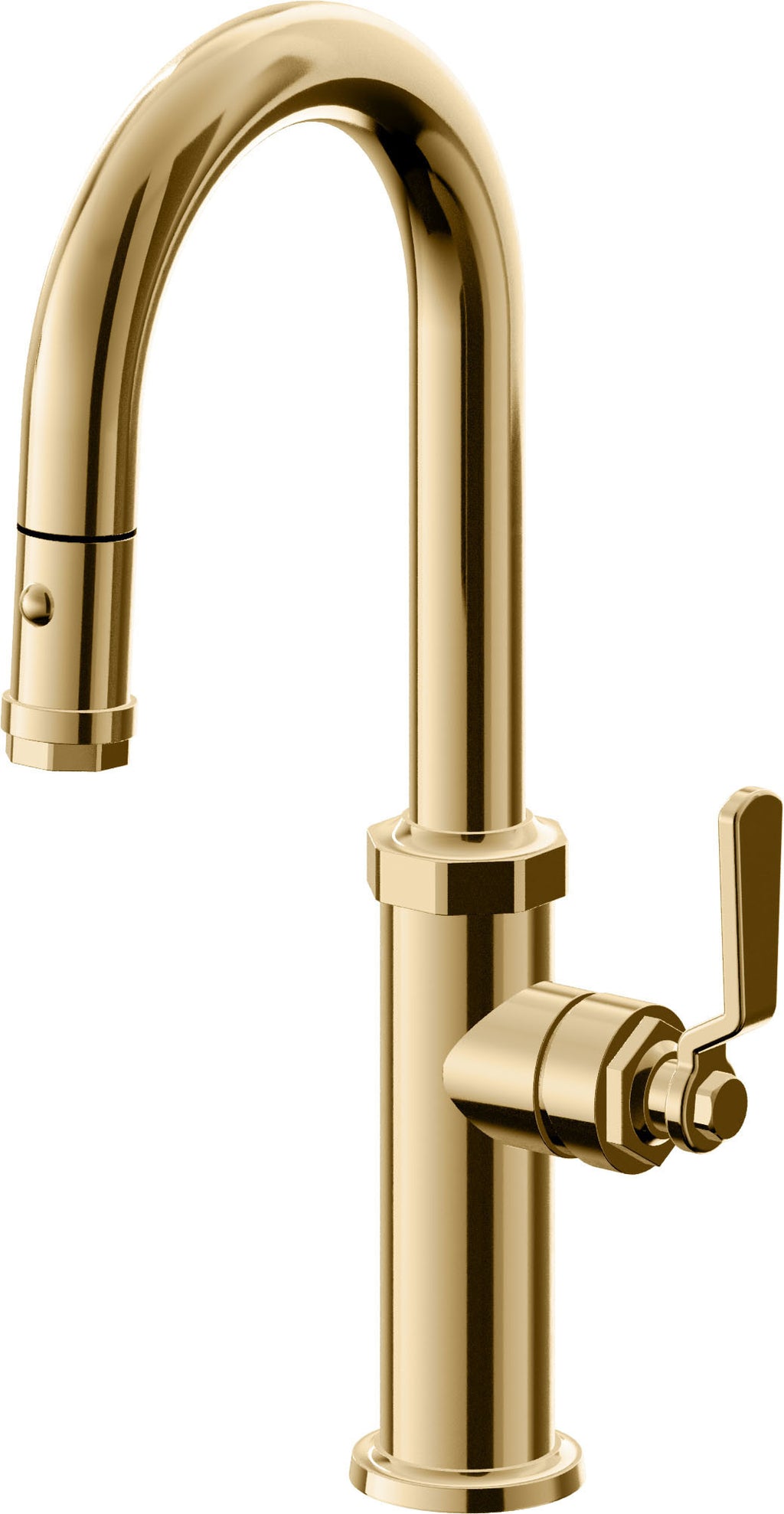 California Faucets Descanso Works Llave de Bar/Preparacion Extraible Industrial con Rociador de Boton - Oro Francés