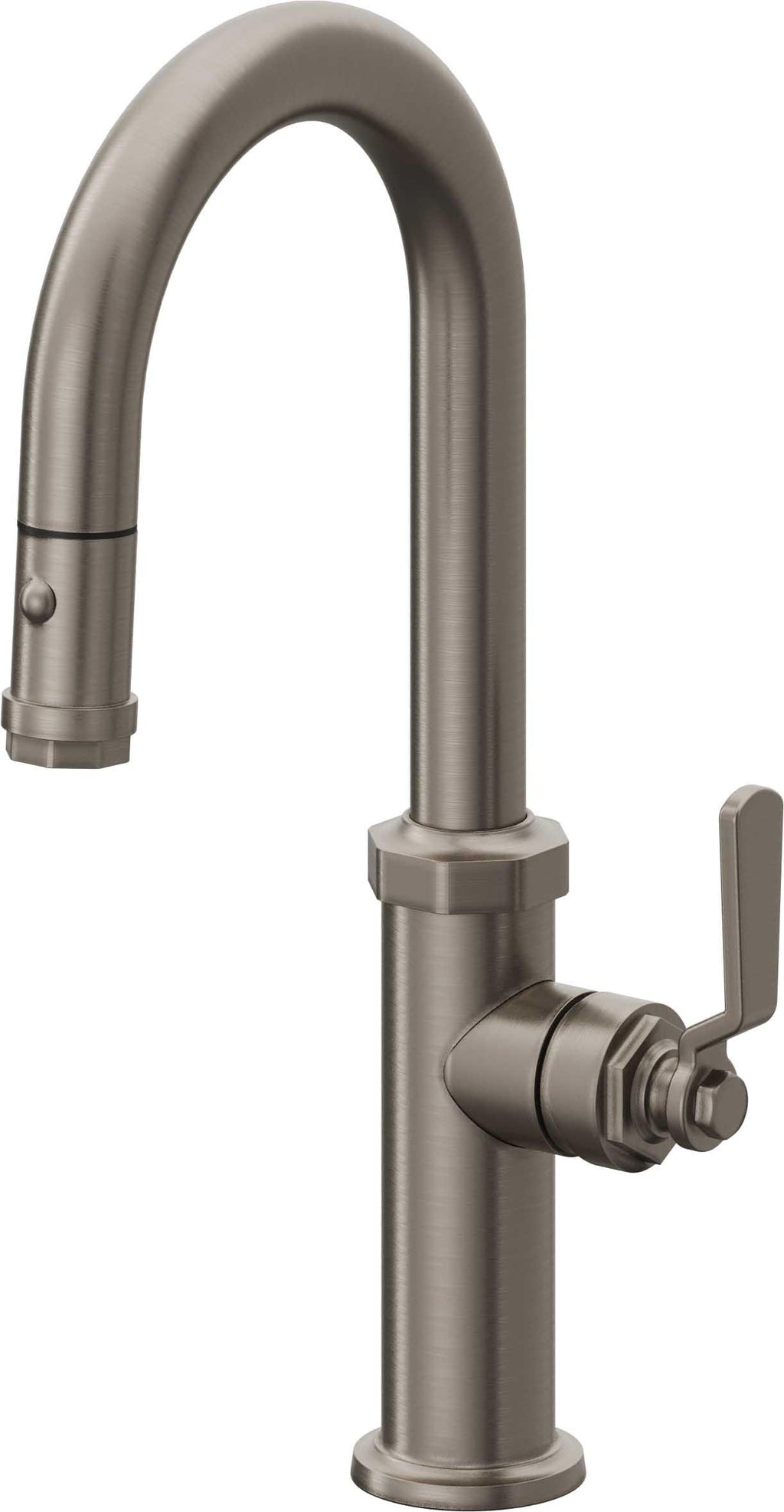 California Faucets Descanso Works Llave de Bar/Preparacion Extraible Industrial con Rociador de Boton - Grafito