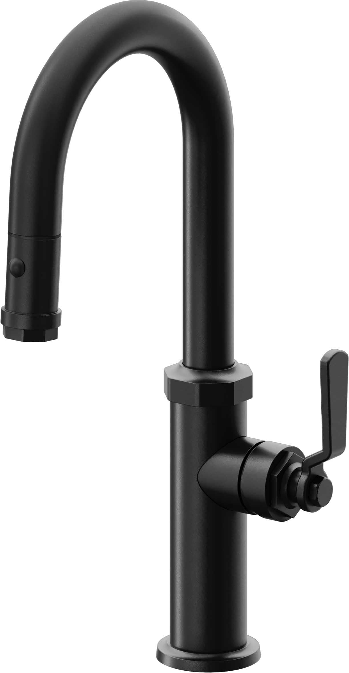 California Faucets Descanso Works Llave de Bar/Preparacion Extraible Industrial con Rociador de Boton - Negro Mate