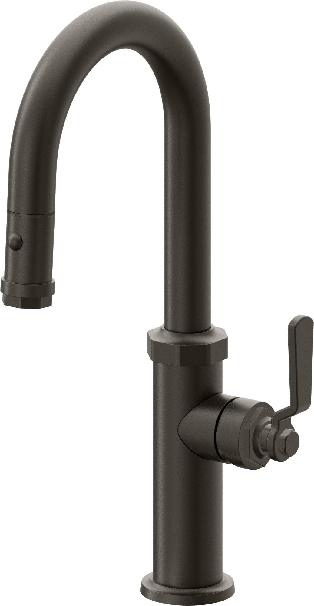 California Faucets Descanso Works Llave de Bar/Preparacion Extraible Industrial con Rociador de Boton - Bronce Oscuro