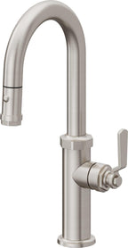 California Faucets Descanso Works Llave de Bar/Preparacion Extraible Industrial con Rociador de Boton - Acero Inoxidable Ultra