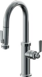 California Faucets Descanso Works Llave de Bar/Preparacion Extraible Industrial con Rociador de Apretar - Níquel Negro