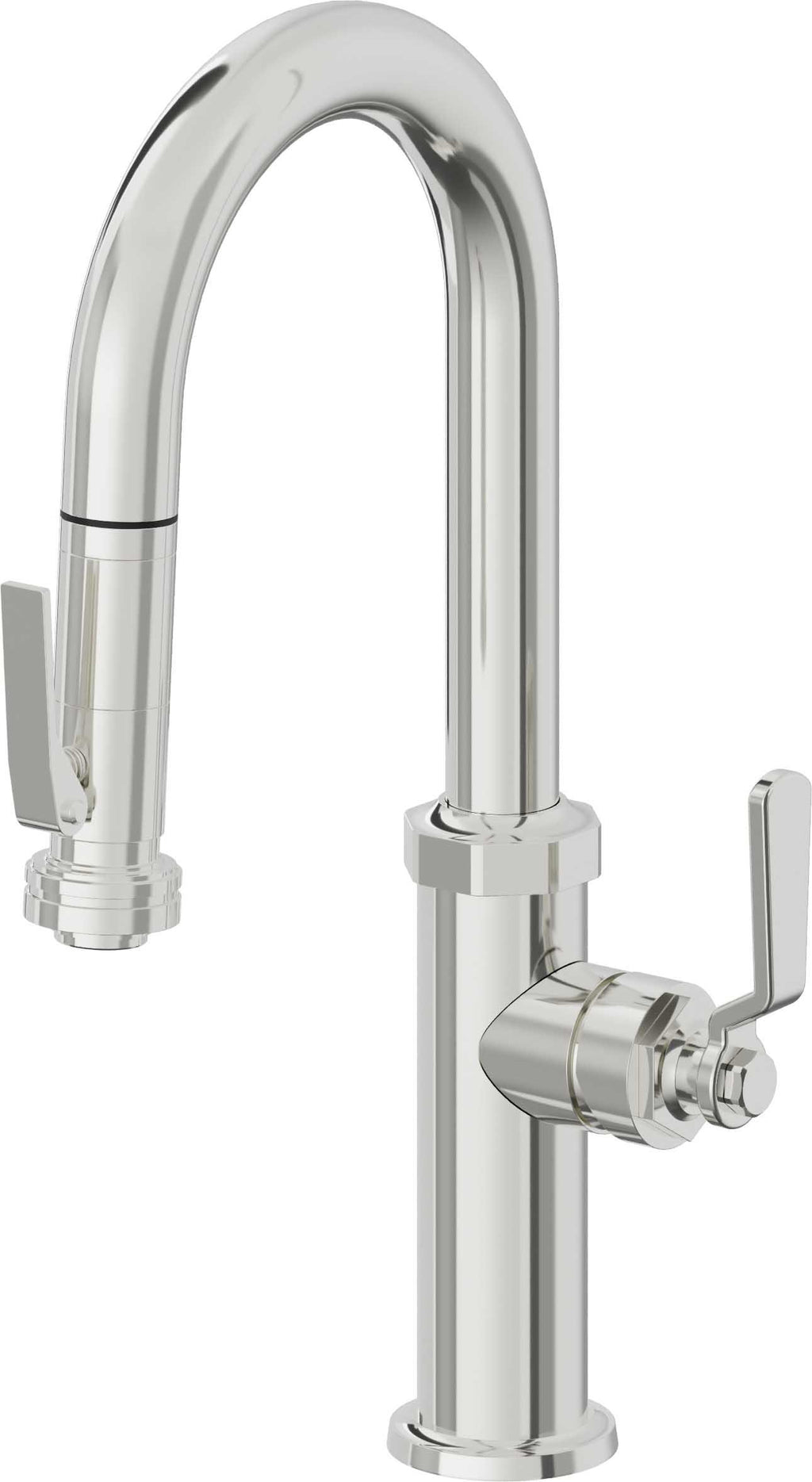 California Faucets Descanso Works Llave de Bar/Preparacion Extraible Industrial con Rociador de Apretar - Cromo Pulido
