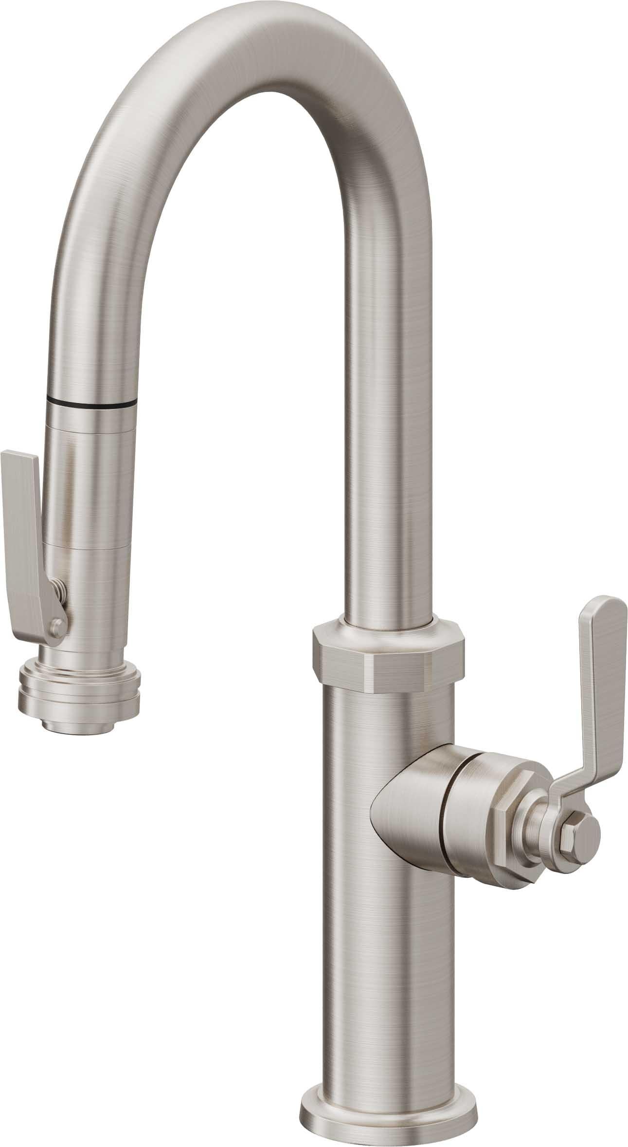 California Faucets Descanso Works Llave de Bar/Preparacion Extraible Industrial con Rociador de Apretar - Acero Inoxidable Ultra