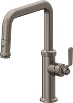 California Faucets Descanso Works Llave de Cocina Extraible Industrial con Rociador de Boton - Pico Cuadruple - Grafito