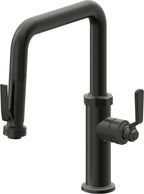 California Faucets Descanso Works Llave de Cocina Extraible Industrial con Rociador de Apretar - Pico Cuadruple - Bronce Bella Terra