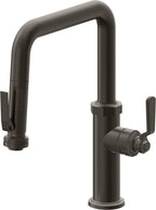 California Faucets Descanso Works Llave de Cocina Extraible Industrial con Rociador de Apretar - Pico Cuadruple - Bronce Oscuro