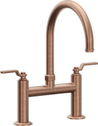 California Faucets Descanso Works Llave de Cocina Tipo Puente Industrial - Pico en Arco - Cobre Antiguo Mate