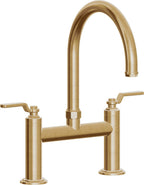 California Faucets Descanso Works Llave de Cocina Tipo Puente Industrial - Pico en Arco - Latón Bruñido