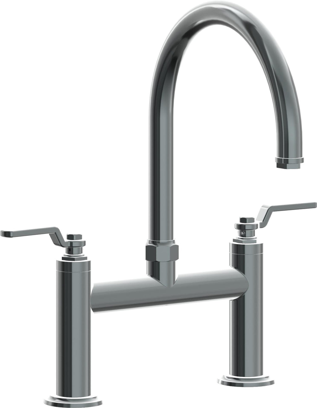California Faucets Descanso Works Llave de Cocina Tipo Puente Industrial - Pico en Arco - Níquel Negro