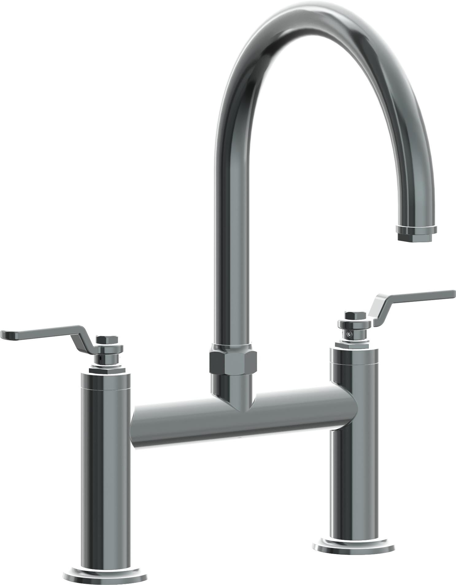 California Faucets Descanso Works Llave de Cocina Tipo Puente Industrial - Pico en Arco - Níquel Negro