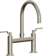 California Faucets Descanso Works Llave de Cocina Tipo Puente Industrial - Pico en Arco - Níquel Bruñido