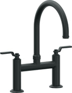 California Faucets Descanso Works Llave de Cocina Tipo Puente Industrial - Pico en Arco - Carbón