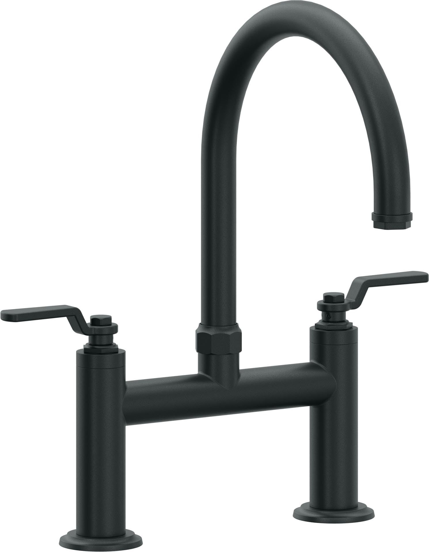 California Faucets Descanso Works Llave de Cocina Tipo Puente Industrial - Pico en Arco - Carbón