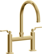 California Faucets Descanso Works Llave de Cocina Tipo Puente Industrial - Pico en Arco - Oro Francés