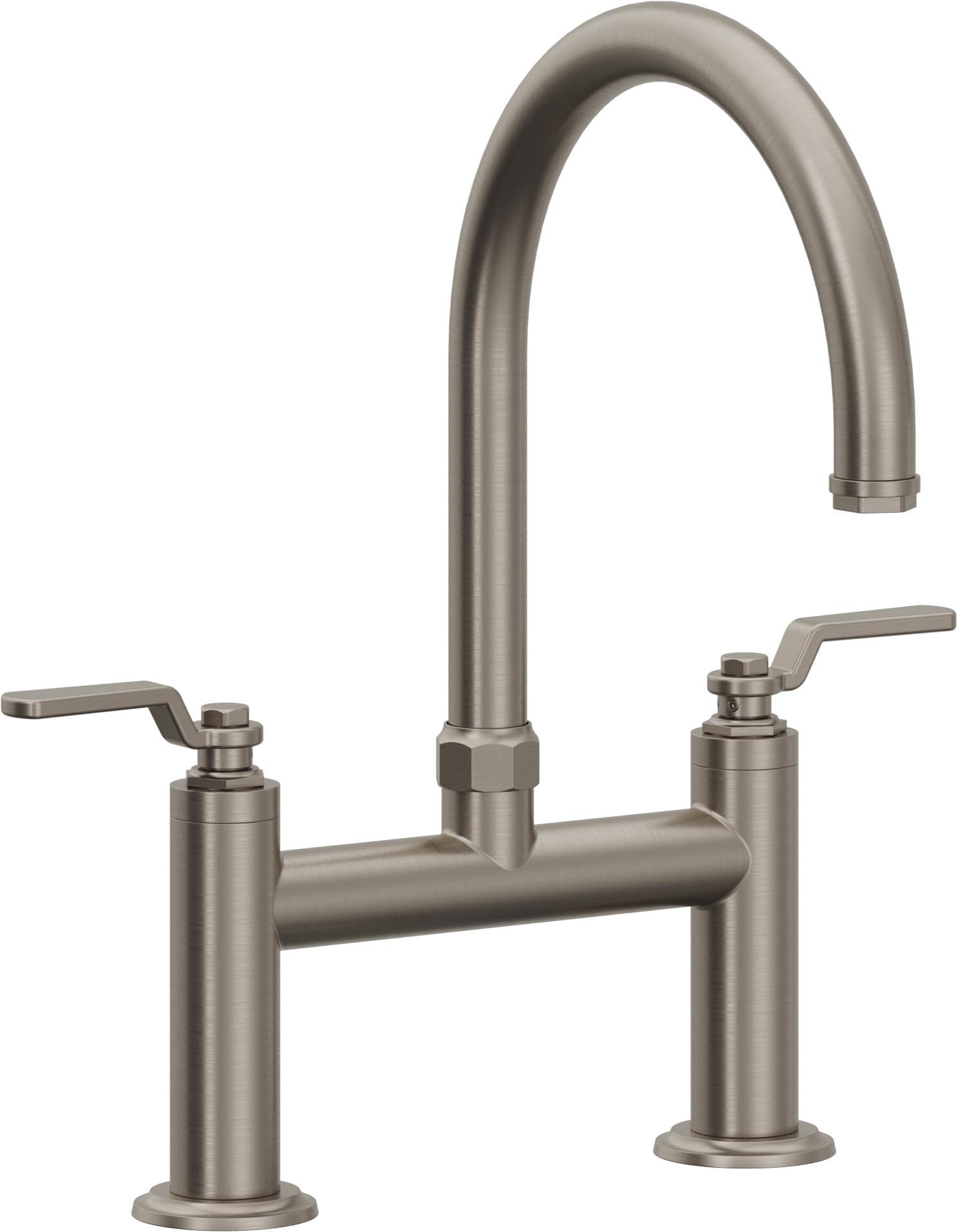 California Faucets Descanso Works Llave de Cocina Tipo Puente Industrial - Pico en Arco - Grafito