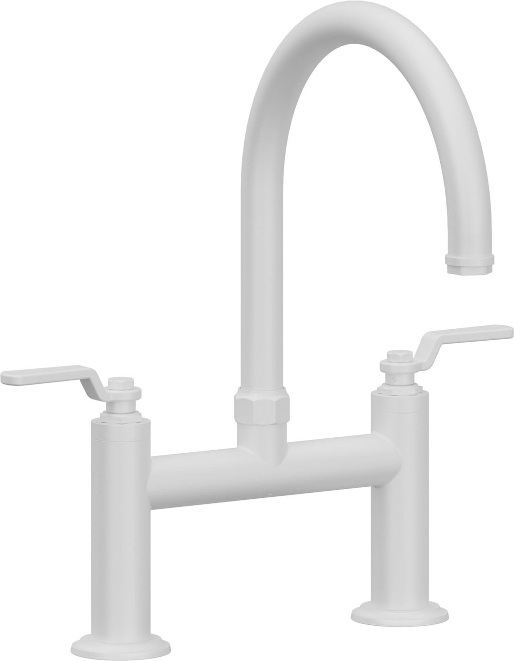 California Faucets Descanso Works Llave de Cocina Tipo Puente Industrial - Pico en Arco - Blanco Mate
