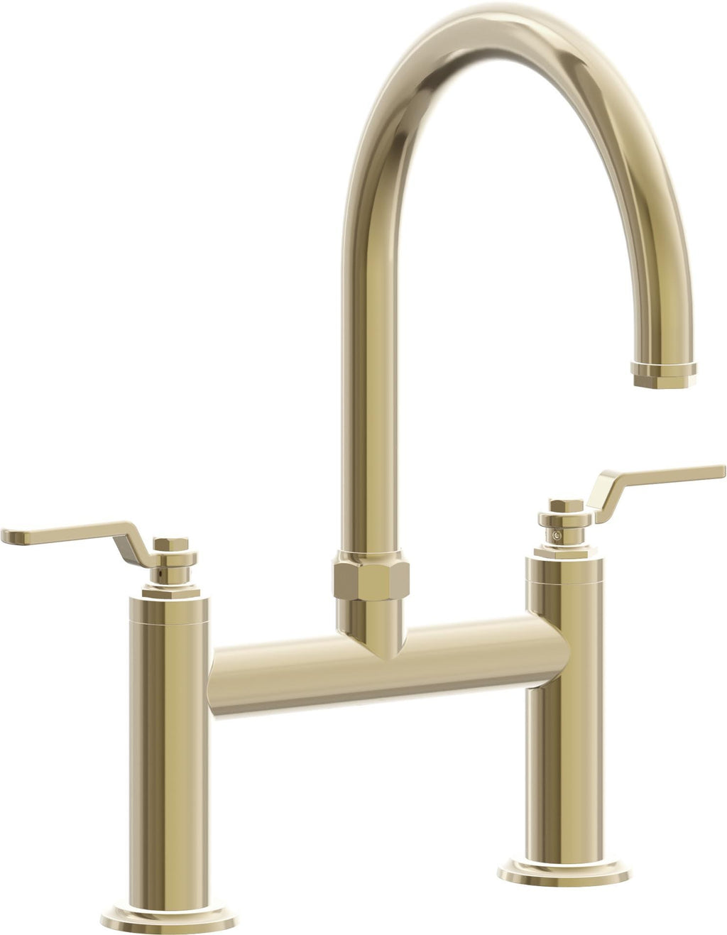 California Faucets Descanso Works Llave de Cocina Tipo Puente Industrial - Pico en Arco - Latón Pulido