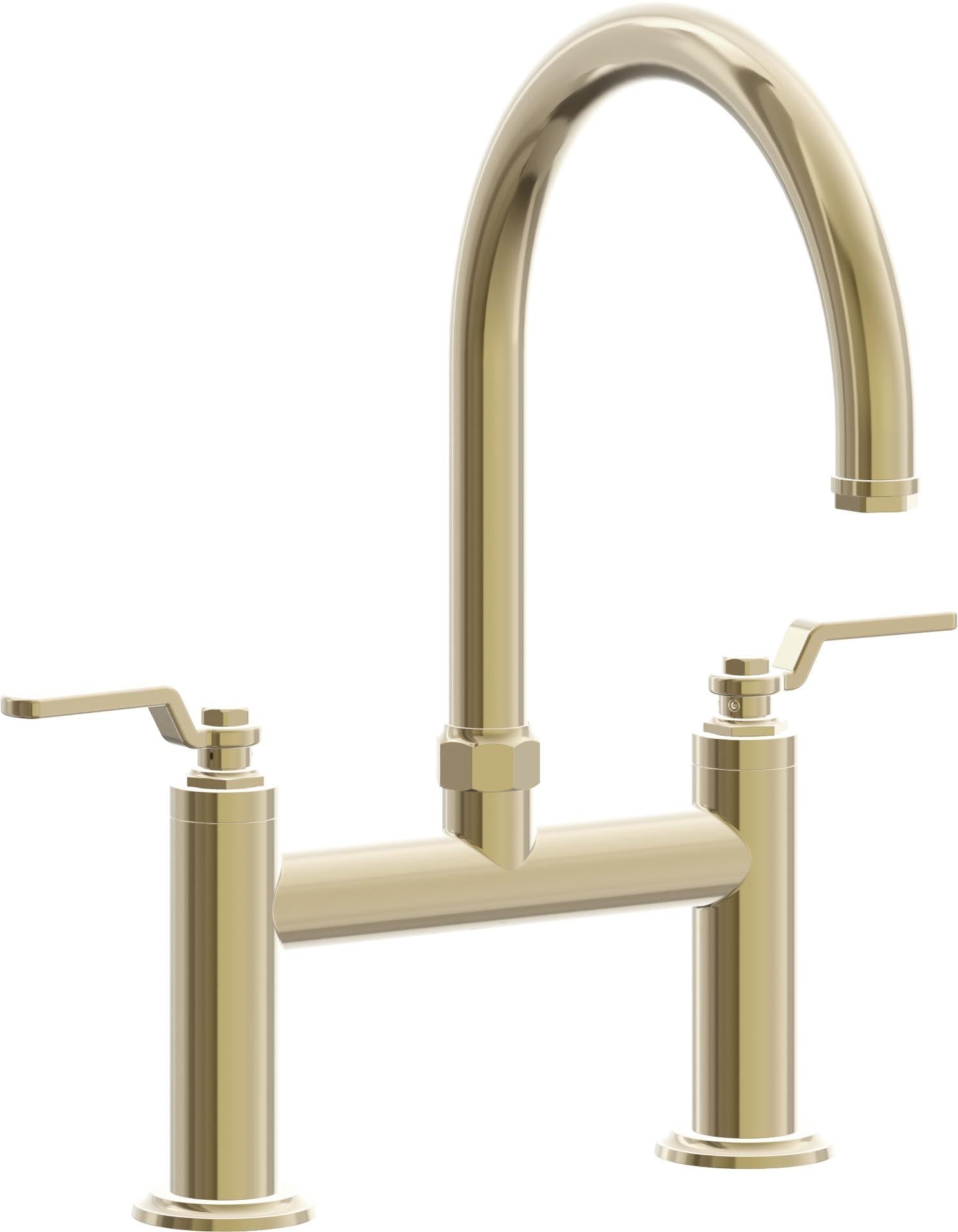 California Faucets Descanso Works Llave de Cocina Tipo Puente Industrial - Pico en Arco - Latón Pulido