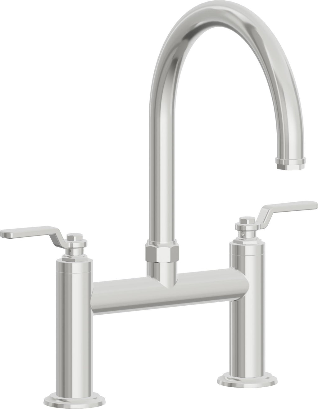 California Faucets Descanso Works Llave de Cocina Tipo Puente Industrial - Pico en Arco - Cromo Pulido