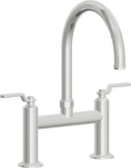 California Faucets Descanso Works Llave de Cocina Tipo Puente Industrial - Pico en Arco - Cromo Pulido