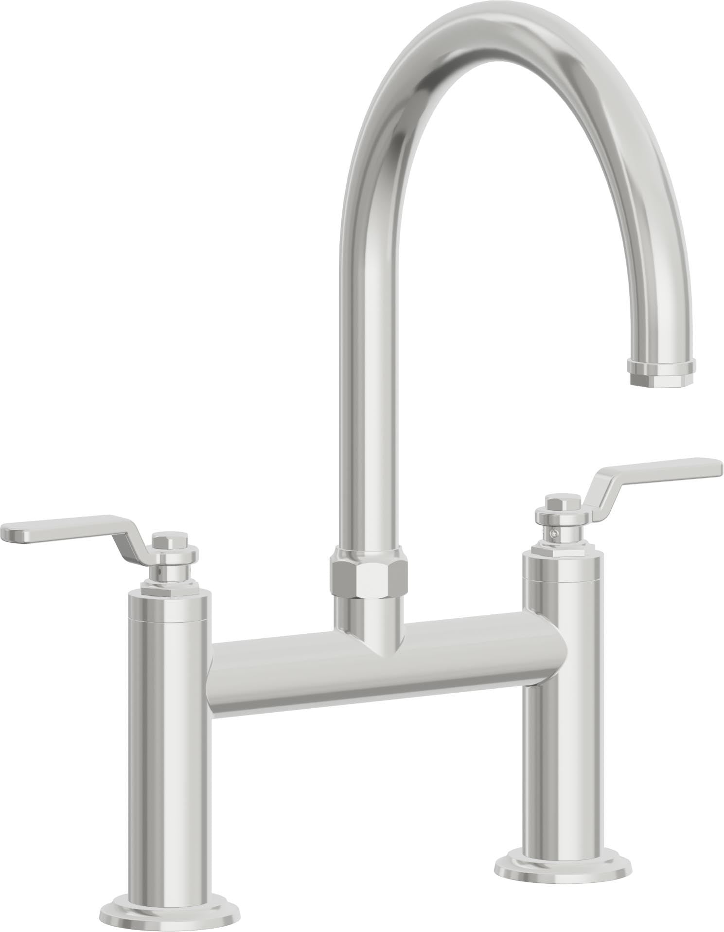 California Faucets Descanso Works Llave de Cocina Tipo Puente Industrial - Pico en Arco - Cromo Pulido