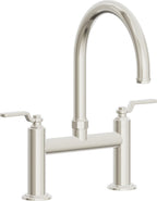 California Faucets Descanso Works Llave de Cocina Tipo Puente Industrial - Pico en Arco - Níquel Pulido