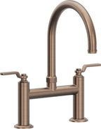 California Faucets Descanso Works Llave de Cocina Tipo Puente Industrial - Pico en Arco - Bronce Satinado