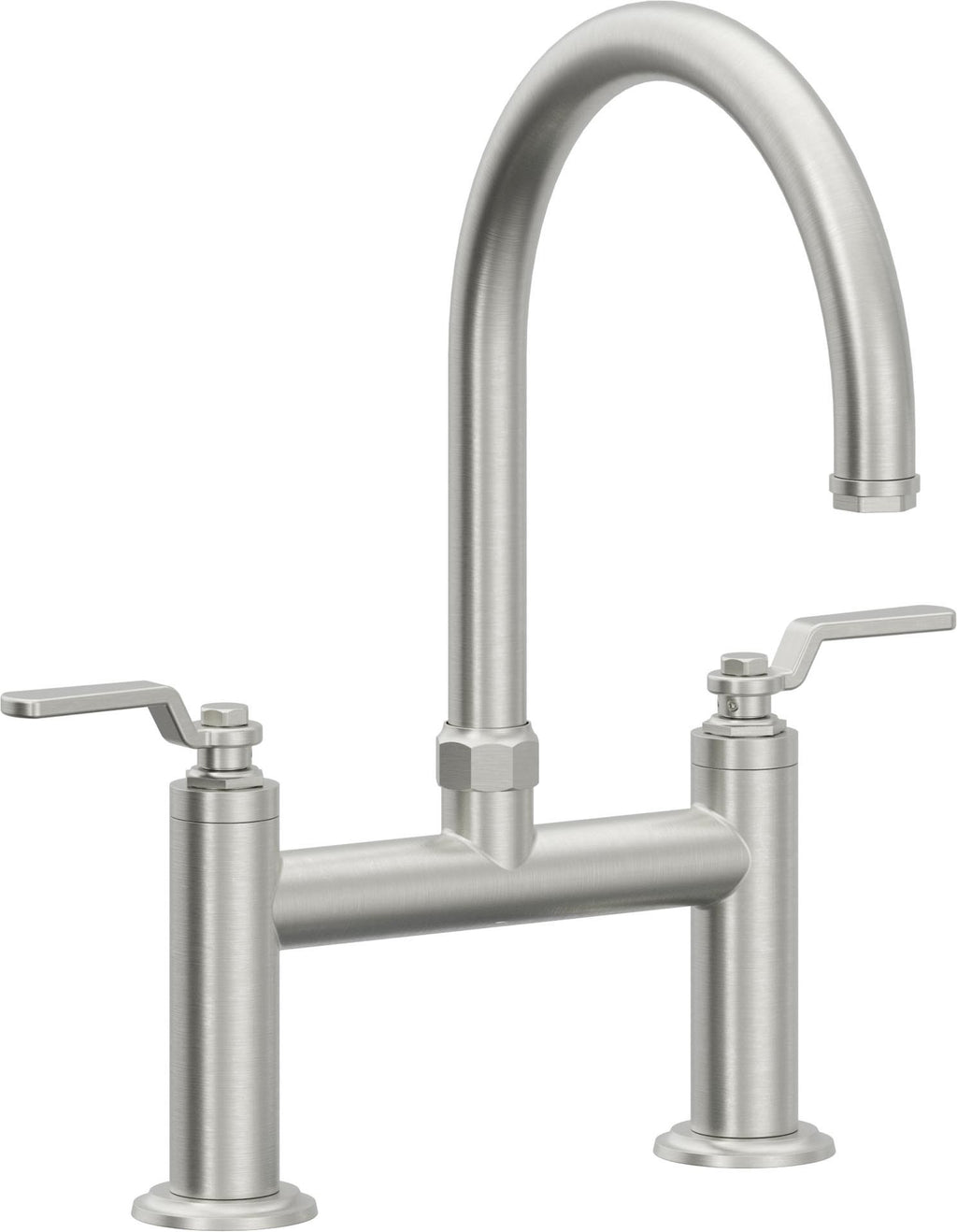 California Faucets Descanso Works Llave de Cocina Tipo Puente Industrial - Pico en Arco - Cromo Satinado