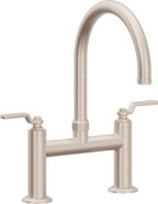 California Faucets Descanso Works Llave de Cocina Tipo Puente Industrial - Pico en Arco - Níquel Satinado