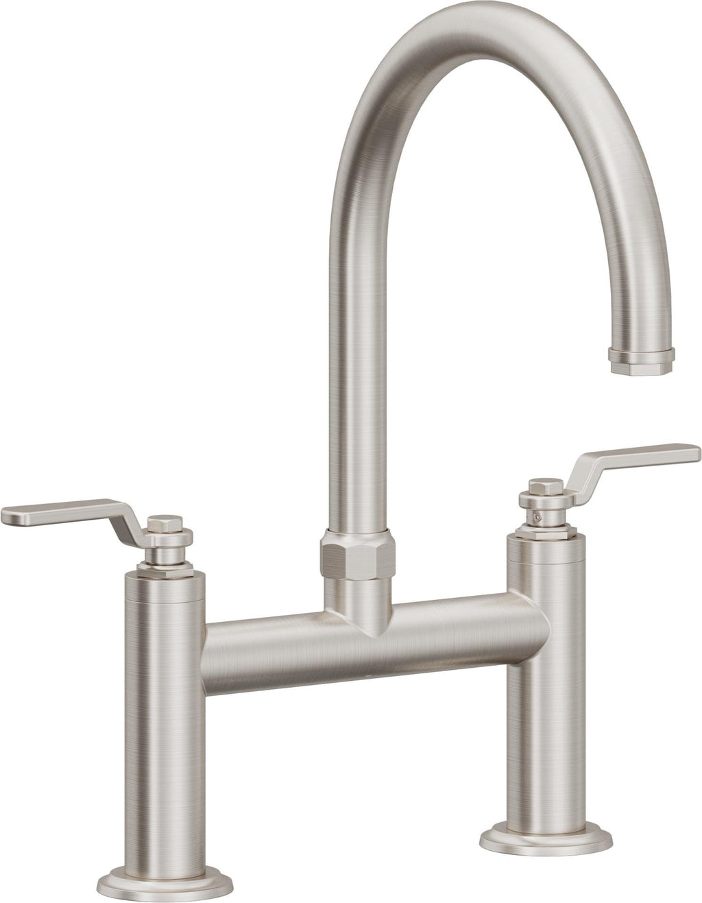 California Faucets Descanso Works Llave de Cocina Tipo Puente Industrial - Pico en Arco - Acero Inoxidable Ultra