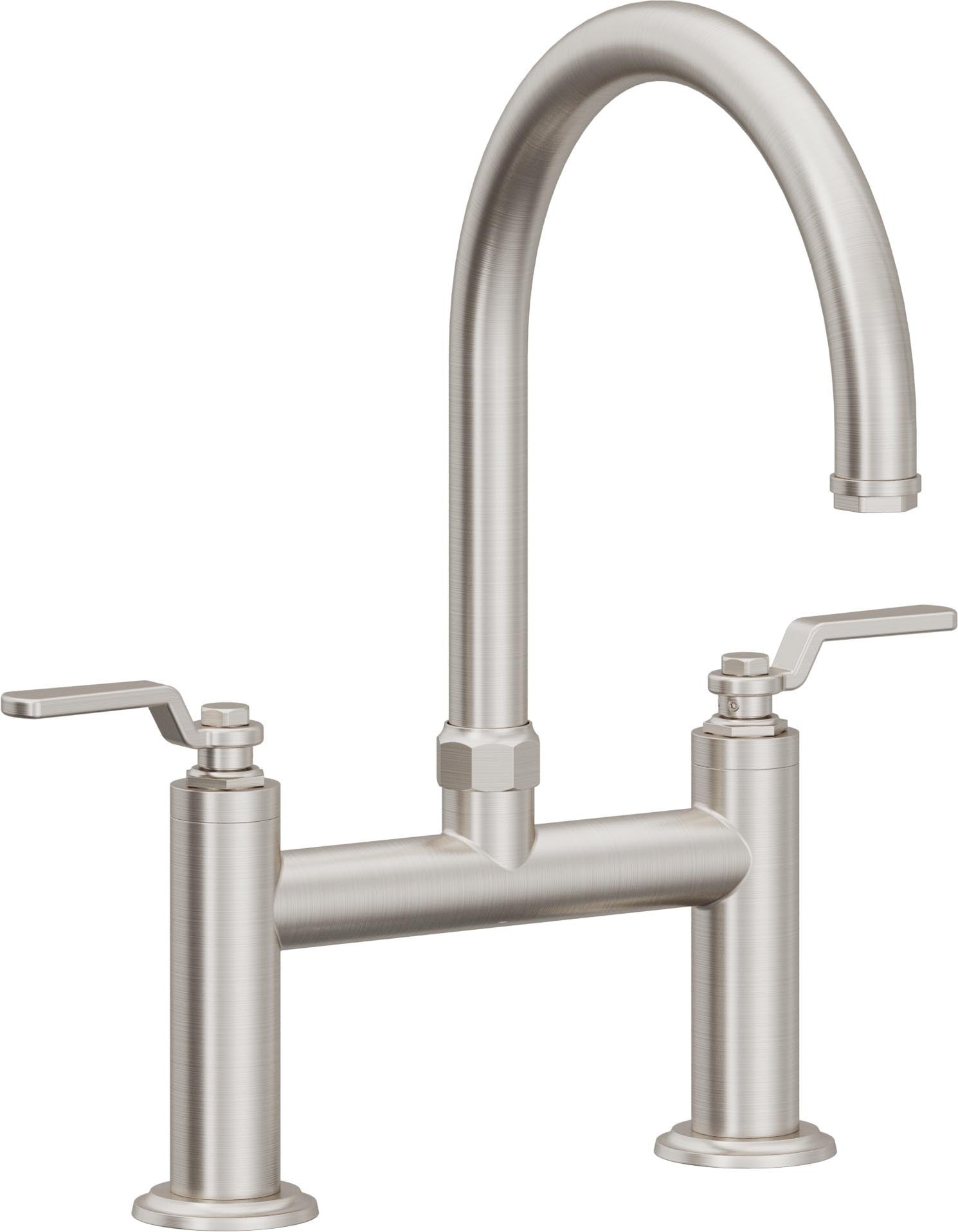 California Faucets Descanso Works Llave de Cocina Tipo Puente Industrial - Pico en Arco - Acero Inoxidable Ultra