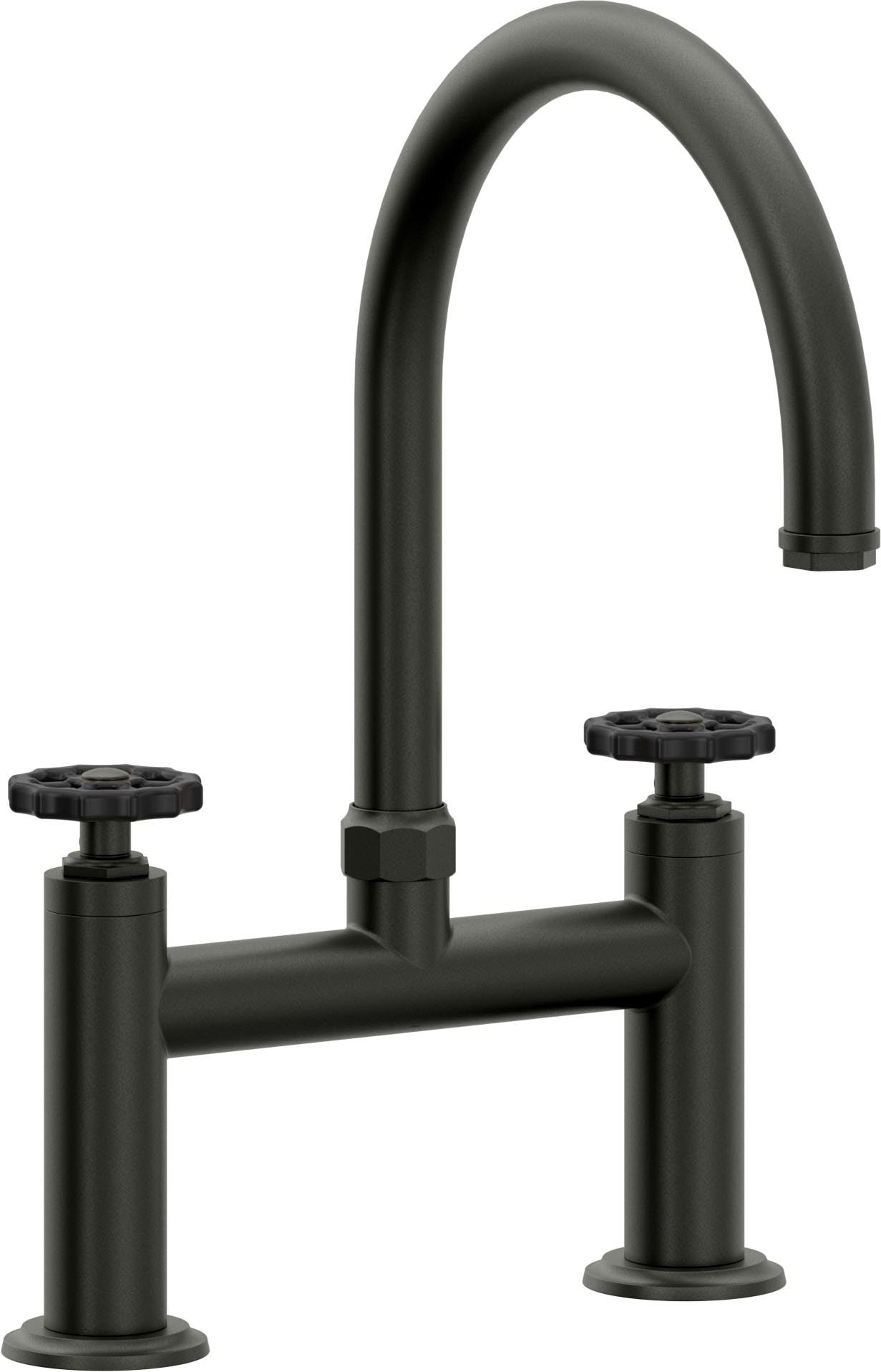 California Faucets Descanso Works Llave de Cocina Tipo Puente Industrial - Pico en Arco - Bronce Bella Terra