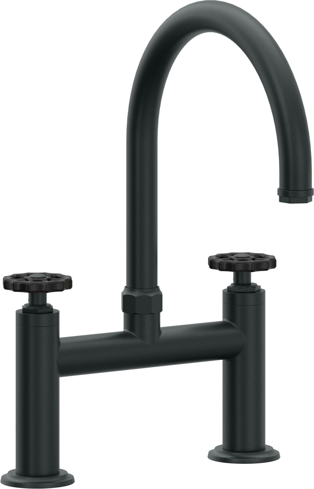 California Faucets Descanso Works Llave de Cocina Tipo Puente Industrial - Pico en Arco - Carbón