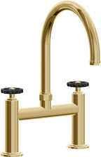 California Faucets Descanso Works Llave de Cocina Tipo Puente Industrial - Pico en Arco - Oro Francés